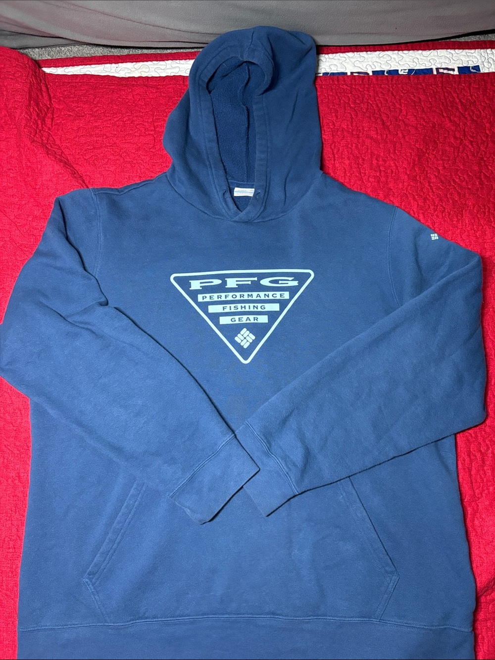 Columbia navy blue PFG Performance Fishing Gear Pullover Hoodie